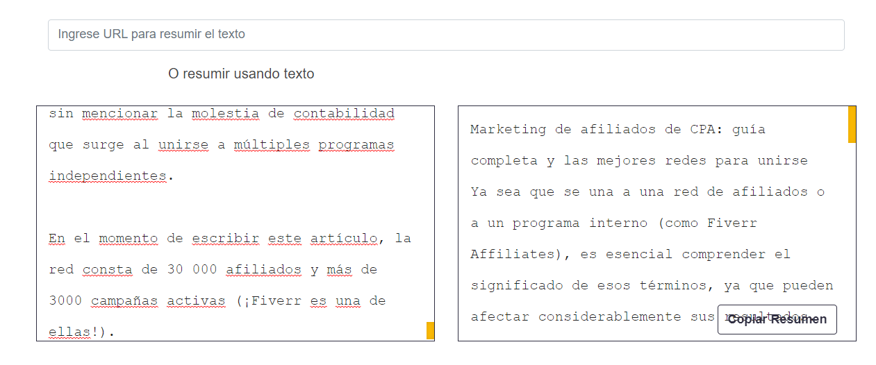 Resumidor de Textos por Parafrasear.org