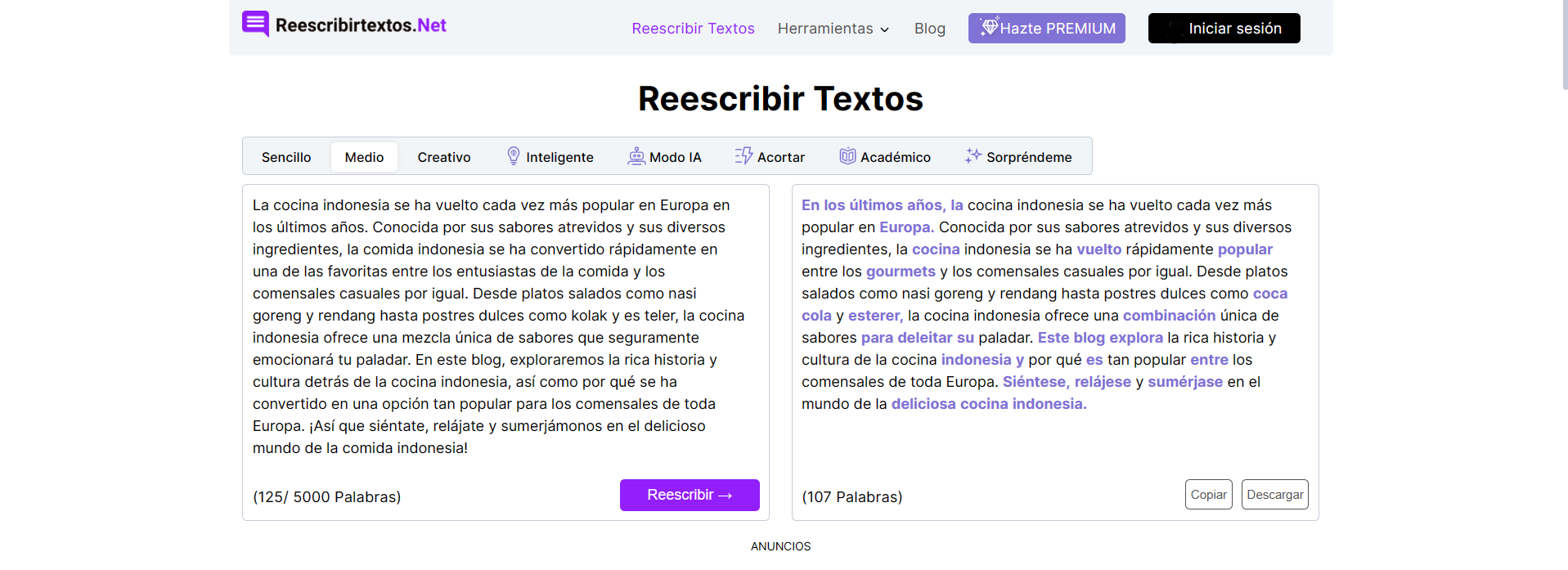 Reescribirtextos
